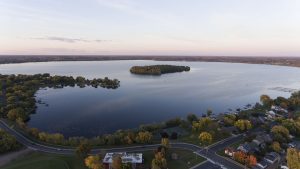 Ariel shot of Lake Waconia