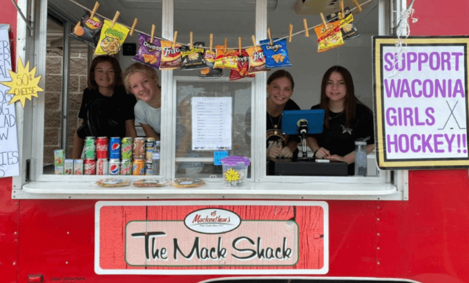 Four girls in the Mack Shack